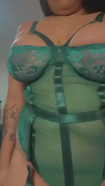 I’ve got some lovely green lingerie for you, with straps that make my tits look really big and delicious